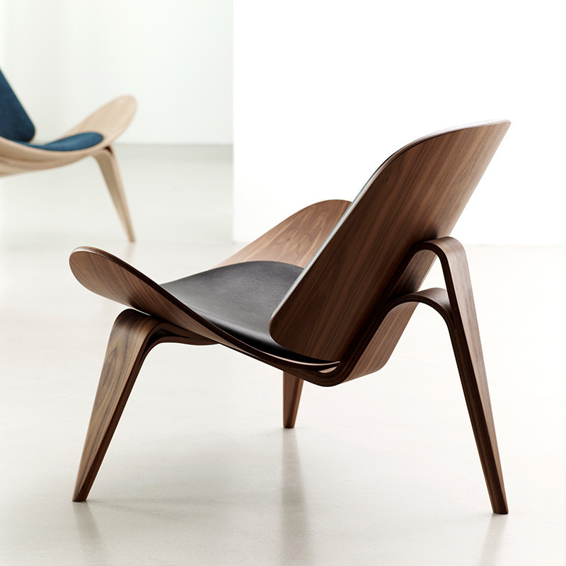 北歐微笑貝殼椅客廳靠背飛機椅休閑簡約現代設計師陽台單人沙發椅
