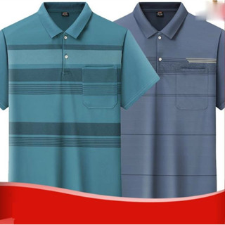 【中老年男裝】夏裝涼感 冰絲排汗 翻領上衣 polo衫男 爸爸衣服 PPLO衫 中老年爸爸 夏裝 休閒T恤翻領