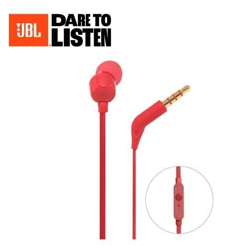 (JBL)TUNE 110 3.5mm線控耳機 紅