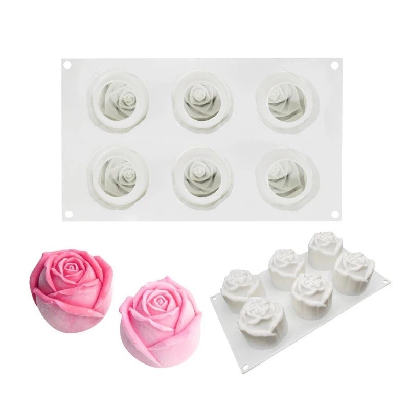玫瑰花矽膠模具小蛋糕冰凍花水果果凍烘焙工具