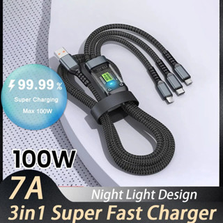 100w 3 合 1 超級充電線 6A Micro USB Type C 快速充電器 Type-C 數據線