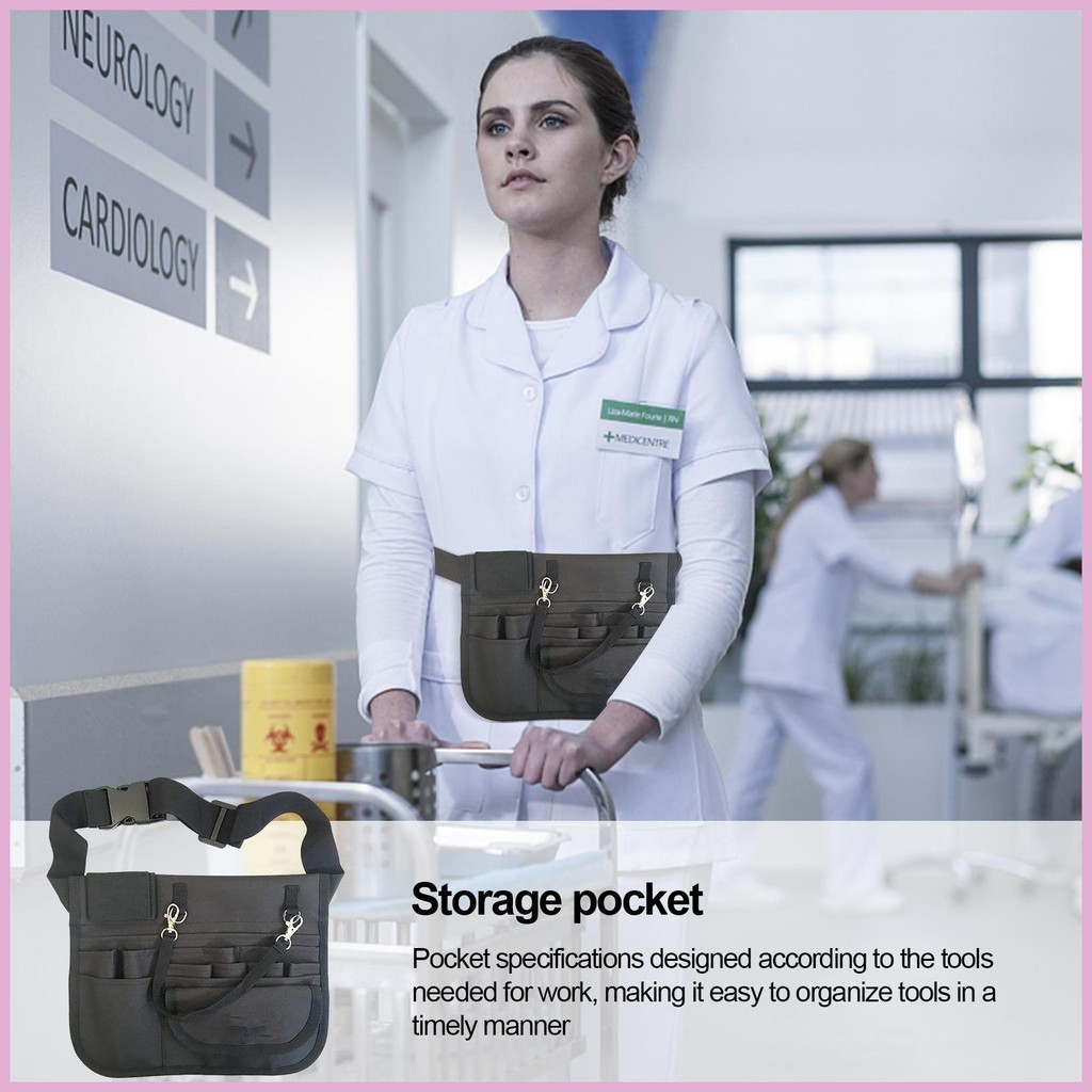 護士腰包可調節多隔層護士腰包護理收納袋耐用戶外 shinvn