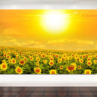 ☀XIXI shop☀太陽花客廳畫風水向日葵風景裝飾畫自粘貼畫房間裝飾掛畫花卉背景牆畫