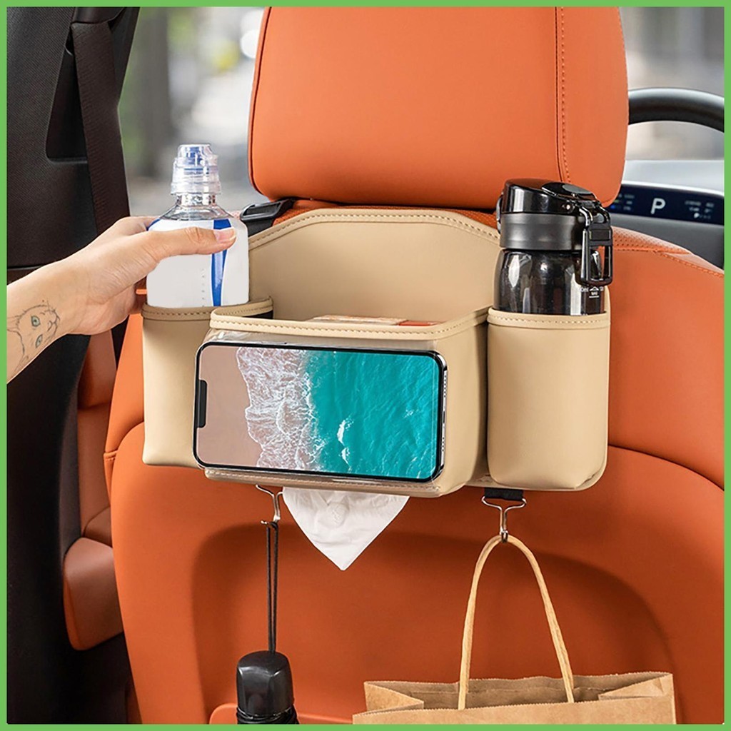 座椅後汽車收納盒汽車後座組織汽車座椅儲物盒適用於 SUV 卡車旅行露營車 haoyistw haoyistw