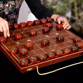 象棋紅木中國象棋高檔實木帶木質棋盤學生成人大號紅花梨象棋套裝#24311
