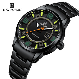 Naviforce 8044 男士頂級品牌豪華防水手錶不銹鋼自動日期運動軍事軍用石英鐘