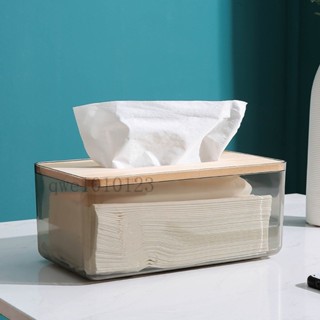 北歐簡約創意透明紙巾盒 家用客廳抽紙盒 透明面紙盒 餐廳餐巾紙收納盒 ins透明帶蓋紙巾盒✔️