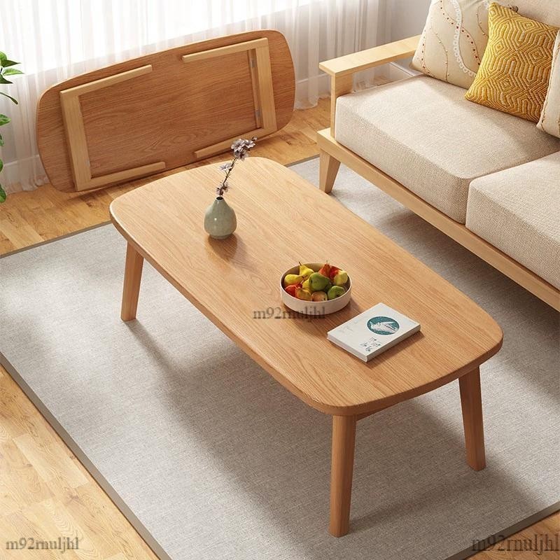 日式實木可摺疊茶几家用簡易小戶型小桌子原木多功能炕幾矮桌茶几