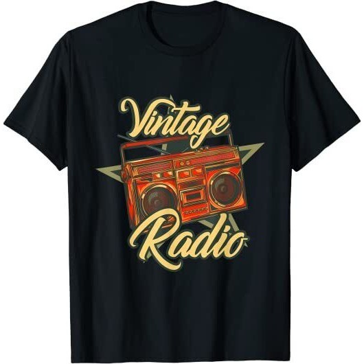 復古收音機古董設計很棒的禮物創意高級時尚男士 T 恤 Xs-3Xl