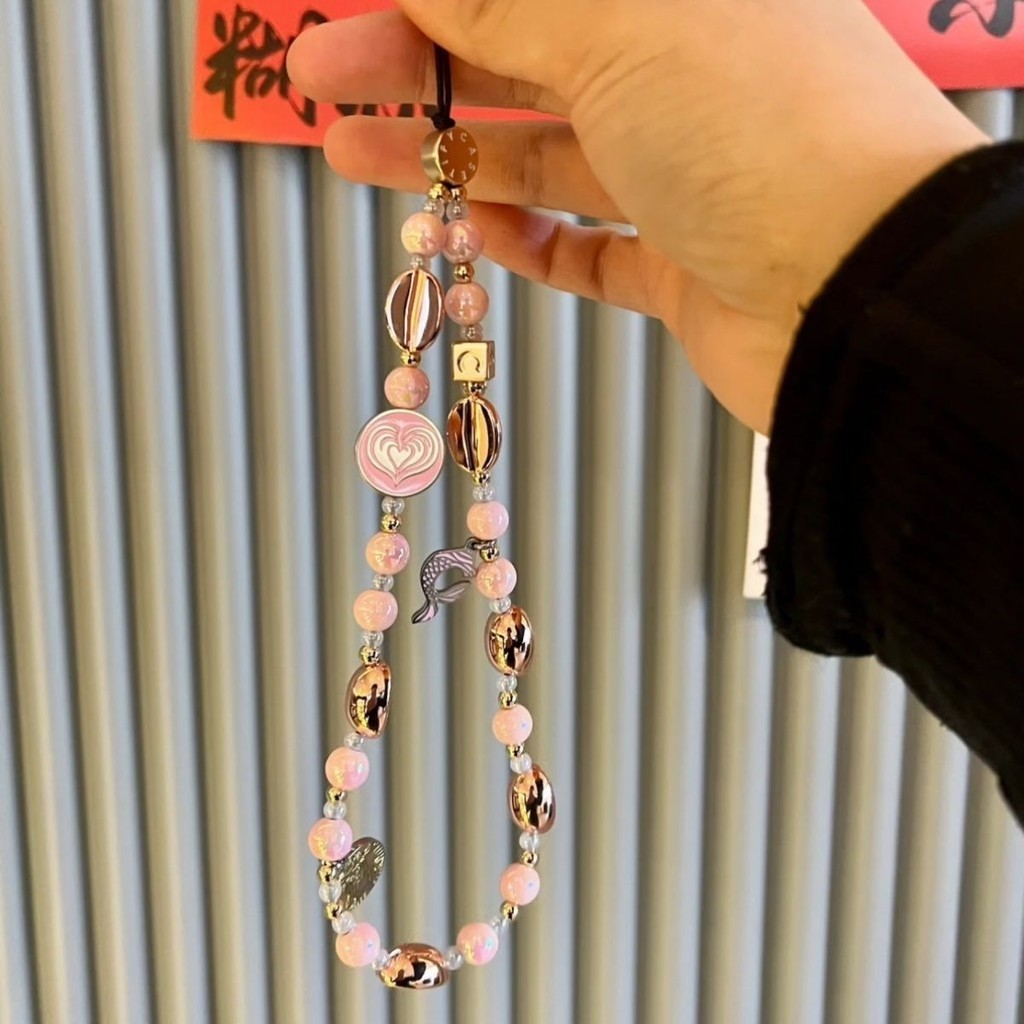 CASETi同款ins星巴克愛心粉色限定手機手機鏈飾品配飾掛繩高顏值