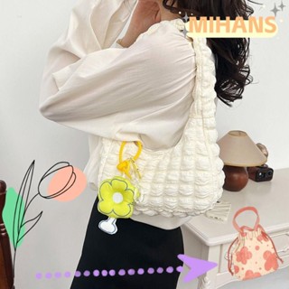 MIH時尚帆布包,休閒婦女單肩托特包,韓語雲包針織包折疊腋下包