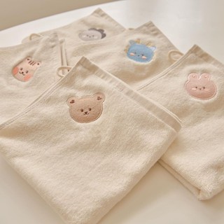 【Peanut】ins兒童幼兒園刺繡小動物嬰兒小方巾純棉新生兒口水巾寶寶小毛巾