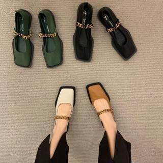 新品上市平底黑色法式小眾瑪麗珍單鞋女鞋子2022年新款夏季方頭瓢鞋小皮鞋