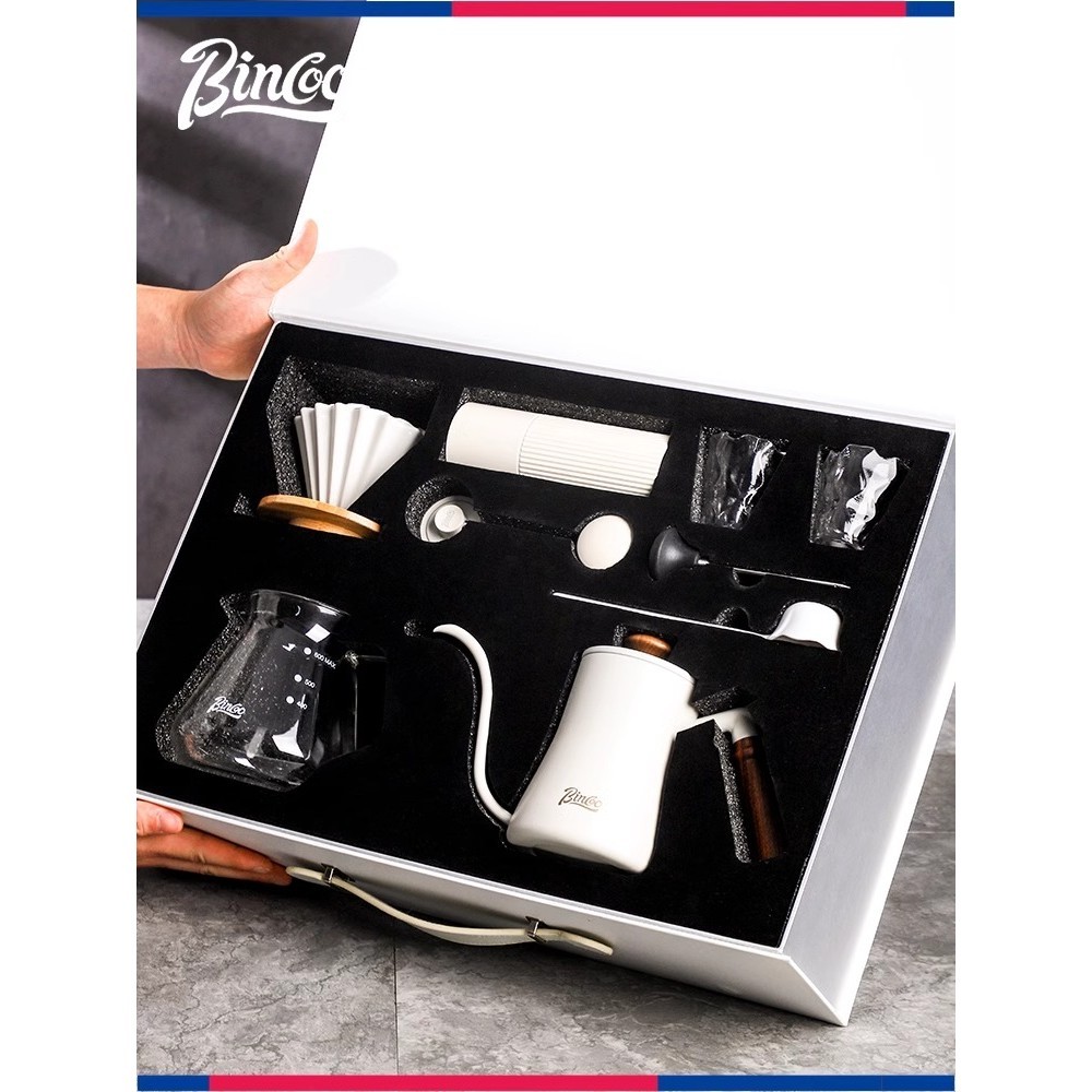 磨豆機⚡手磨咖啡機⚡Bincoo手衝咖啡壺套裝禮盒節日送禮手磨咖啡機家用禮品現貨免運