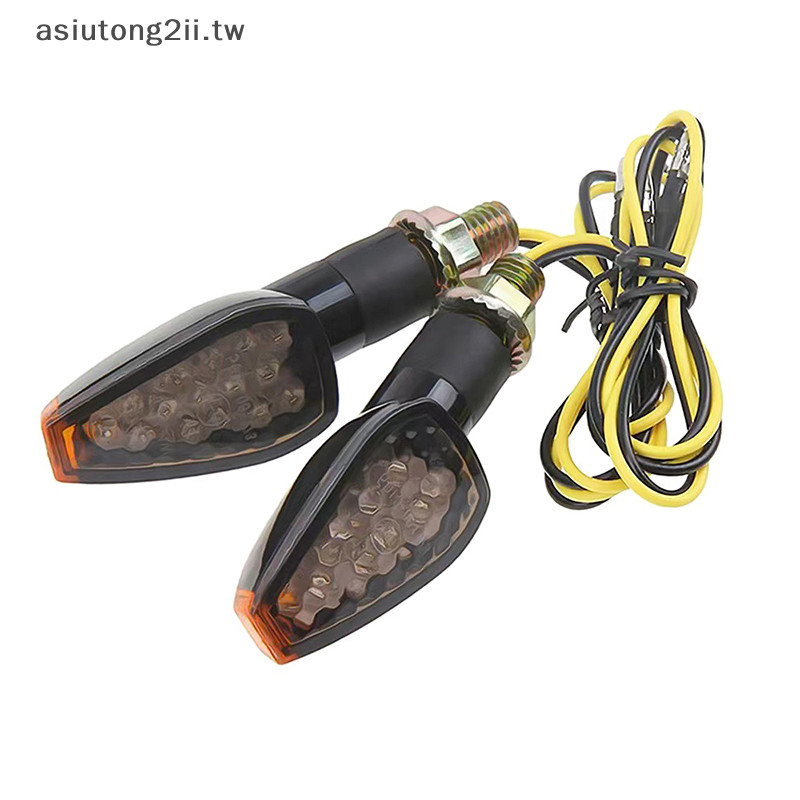[asiutong2ii] 2pcs 通用 LED 摩托車轉向信號燈 12v 防水琥珀色閃光燈指示燈閃爍器尾燈燈配件 [