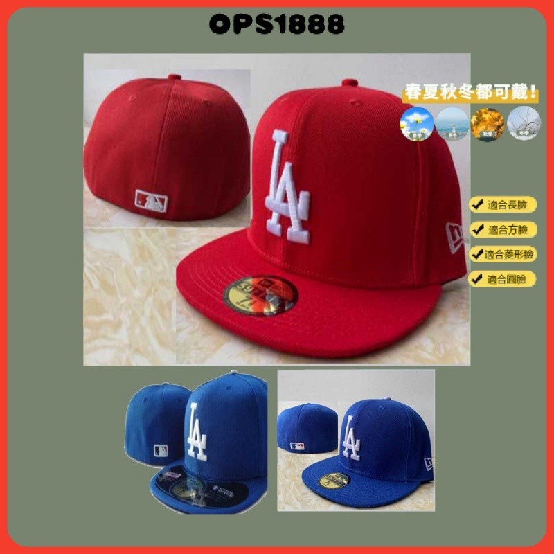 MLB 尺寸帽 全封棒球帽 紅 藍 洛杉磯道奇隊 Los Angeles Dodgers 潮帽 防晒帽 嘻哈帽 滑板帽