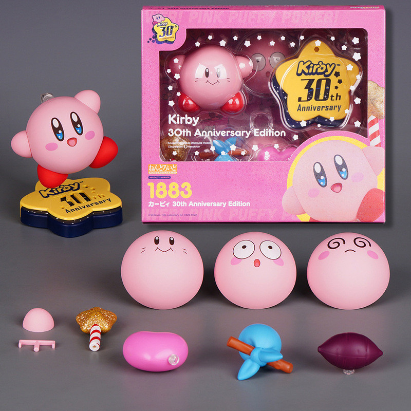 跨境新品 星之卡比周年紀念版 GSC粘土人 星之卡比1883星之卡比 星之卡比磁吸可動多配件Q版公仔 跨境新品型