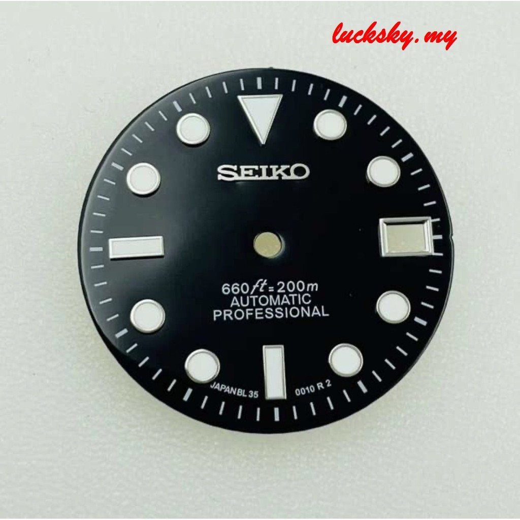 【2024】NH35錶盤綠夜光水鬼黑盤潛水機械NH36直徑28.8mm 批發