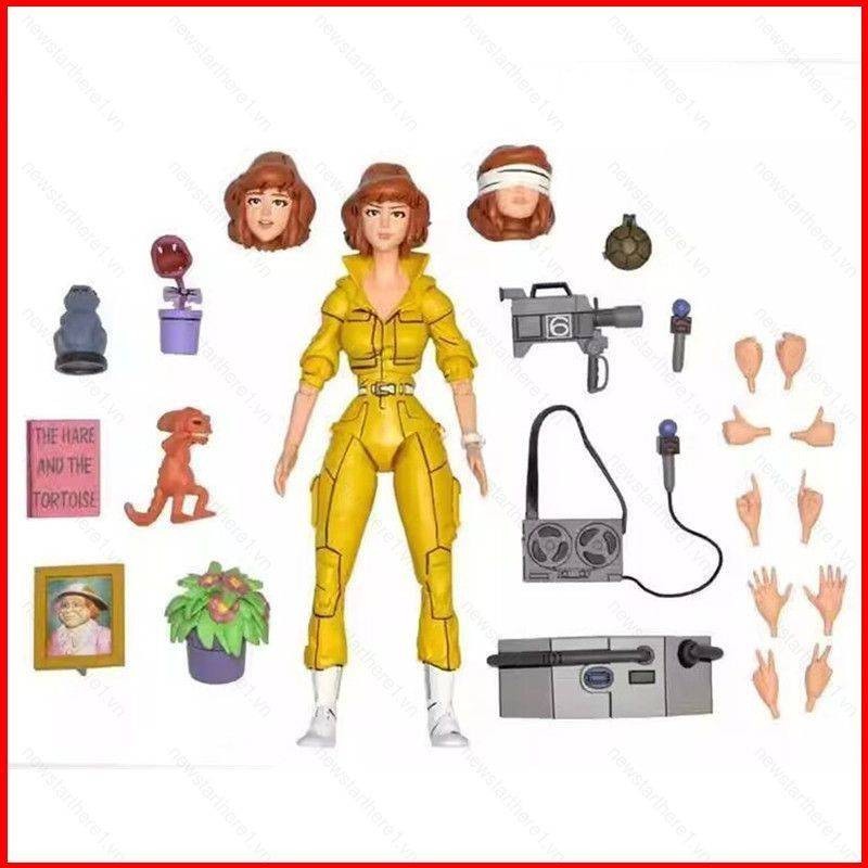 Ere1 NECA TMNT 1987 四月 ONeil 可動人偶忍者神龜模型娃娃玩具兒童禮物裝飾品
