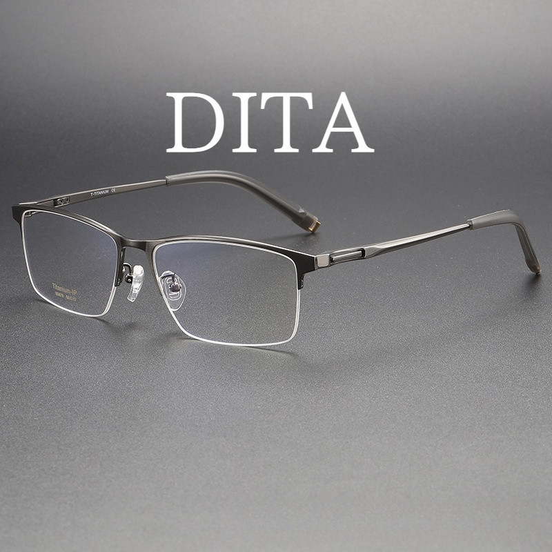 【Ti鈦眼鏡】純鈦眼鏡 新款dita80879大臉大框商務半框男士鈦架近視眼鏡框 寬度140mm