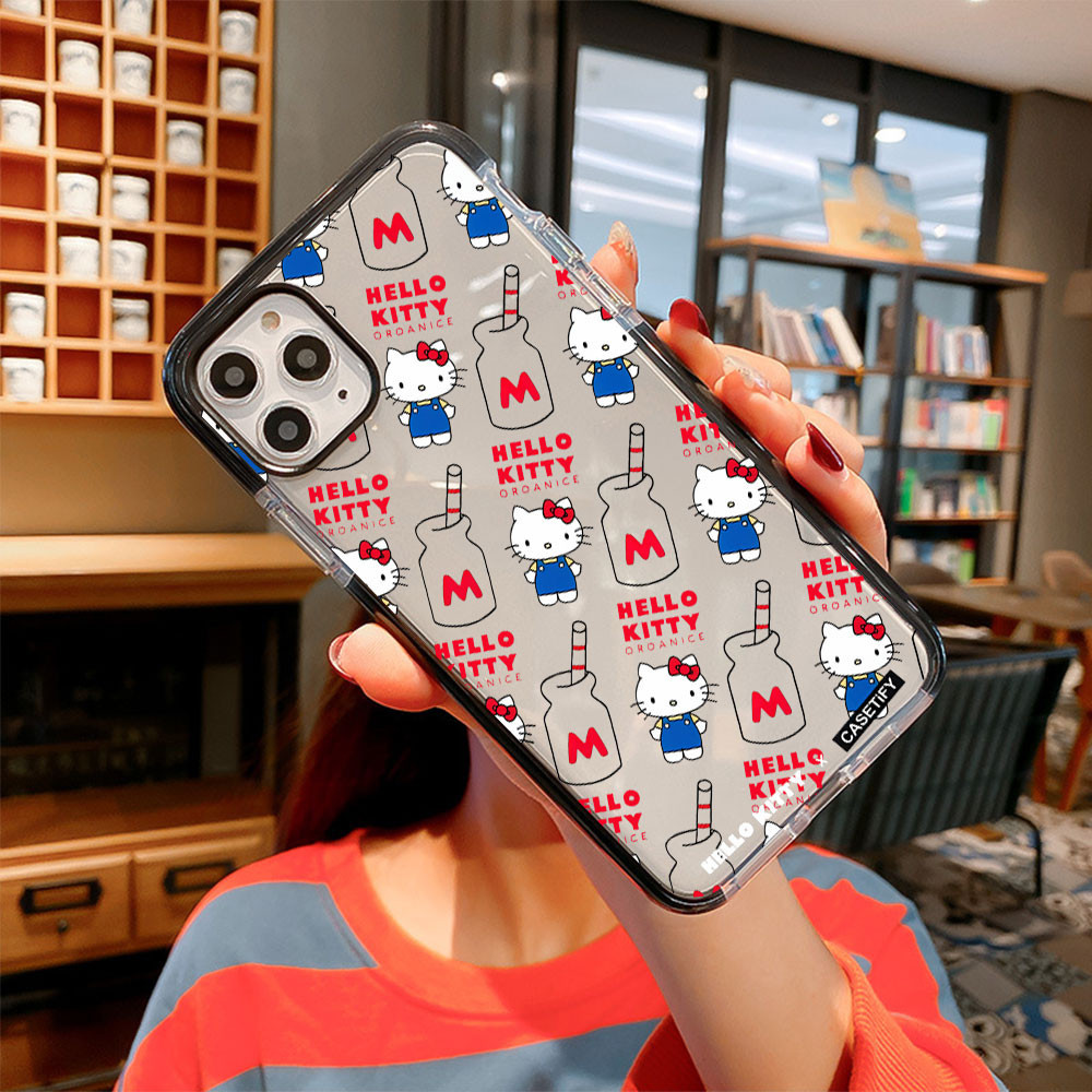 牛奶 Hello Kitty 風格軟手機殼兼容 iPhone 15ProMax 15Pro 15Plus 15 14 1