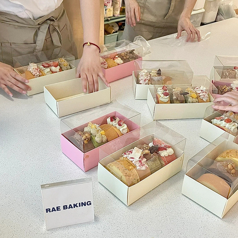 【現貨】【馬卡龍包裝盒】女神節 韓系 常溫 馬卡龍 毛巾卷 包裝盒 透明 瑞士 蛋糕卷 西點 甜品 打包盒