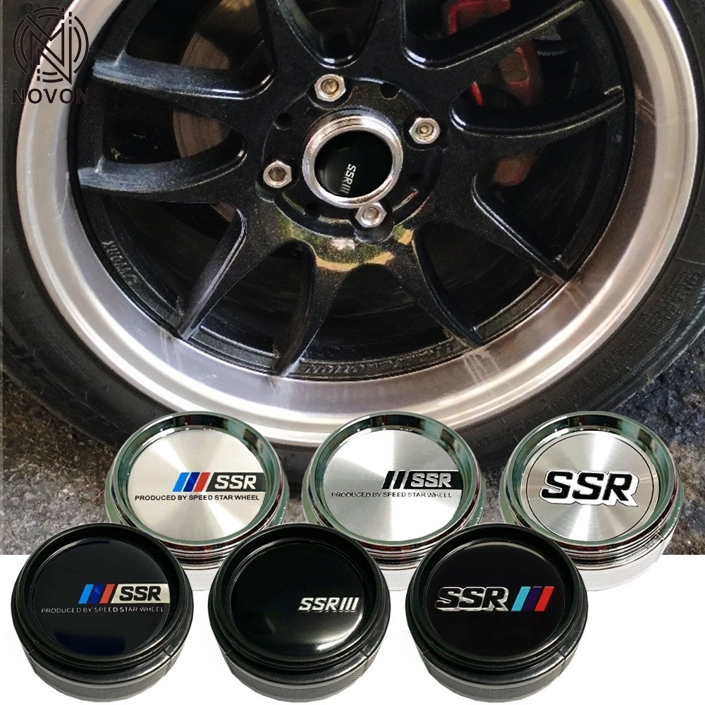 汽車改裝 1pcs 60mm SSR 中心蓋汽車輪輞輪轂蓋罩輪胎中心罩外徑 60mm 內徑 56mm