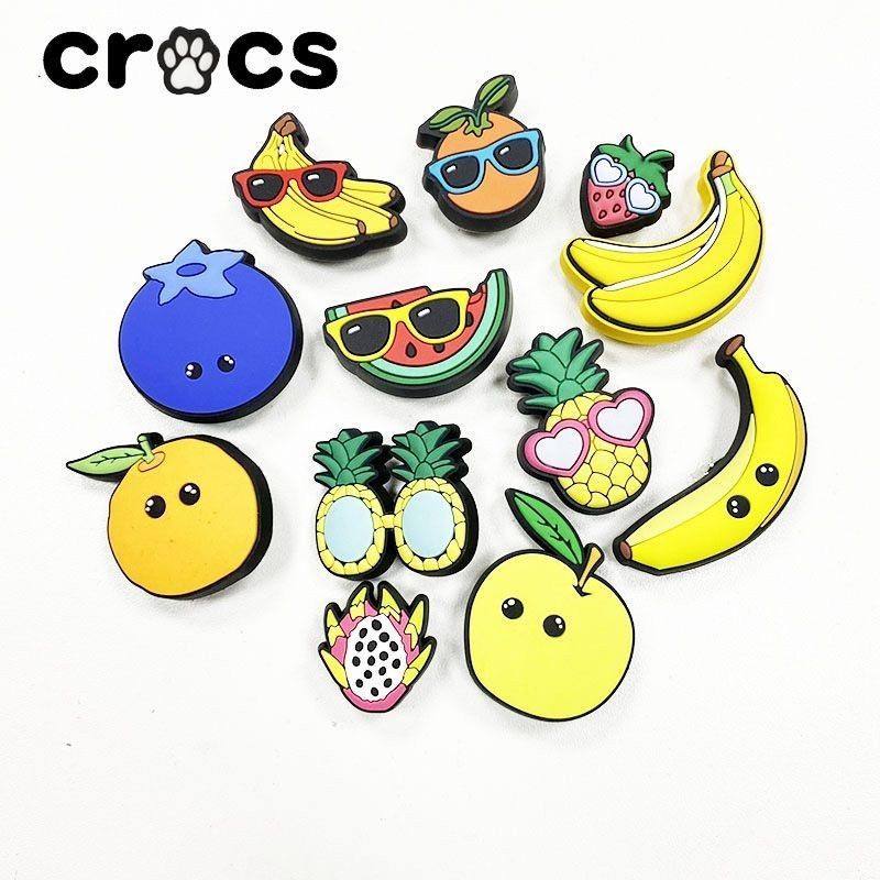 Crocs Jibbitz 可愛水果鞋扣 Crocs charms 香蕉菠蘿鞋扣 Crocs 鞋飾可愛卡通鞋花