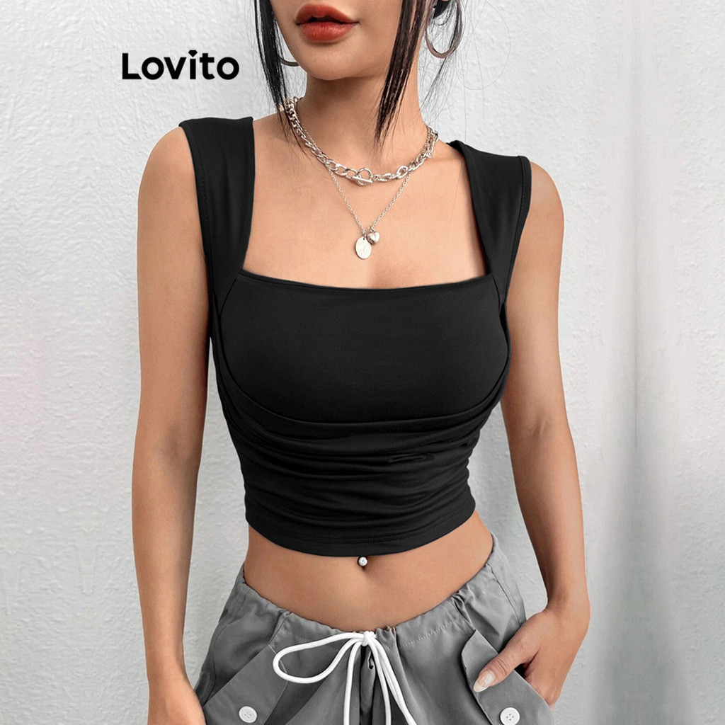 Lovito 女士休閒素色基本款背心（亮粉色/白色/黑色） LNL36012 (玫紅色/白色/黑色)