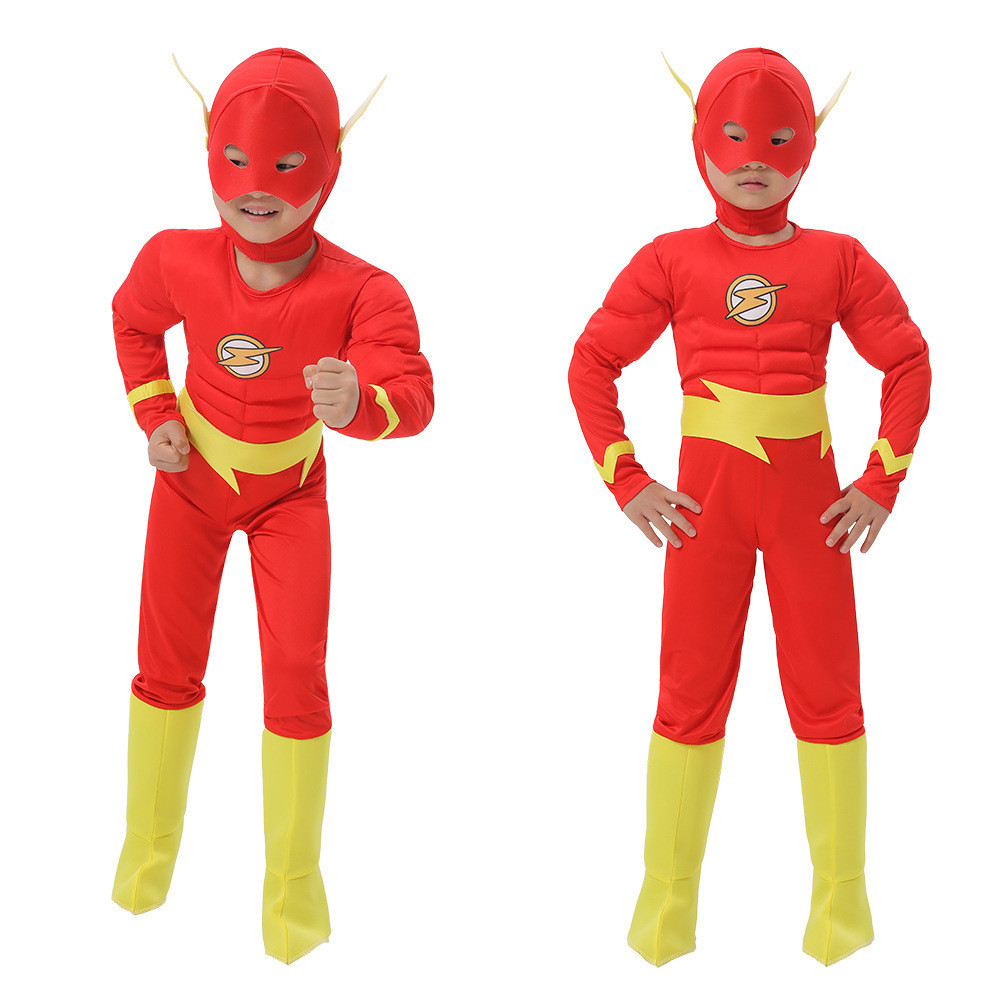 萬聖節閃電俠服 cosplay復仇者聯盟兒童舞臺角色表演英雄肌肉服裝
