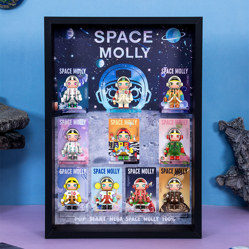 泡泡瑪特 MEGA珍藏系列100% SPACE MOLLY週年1代盲盒場景展示盒