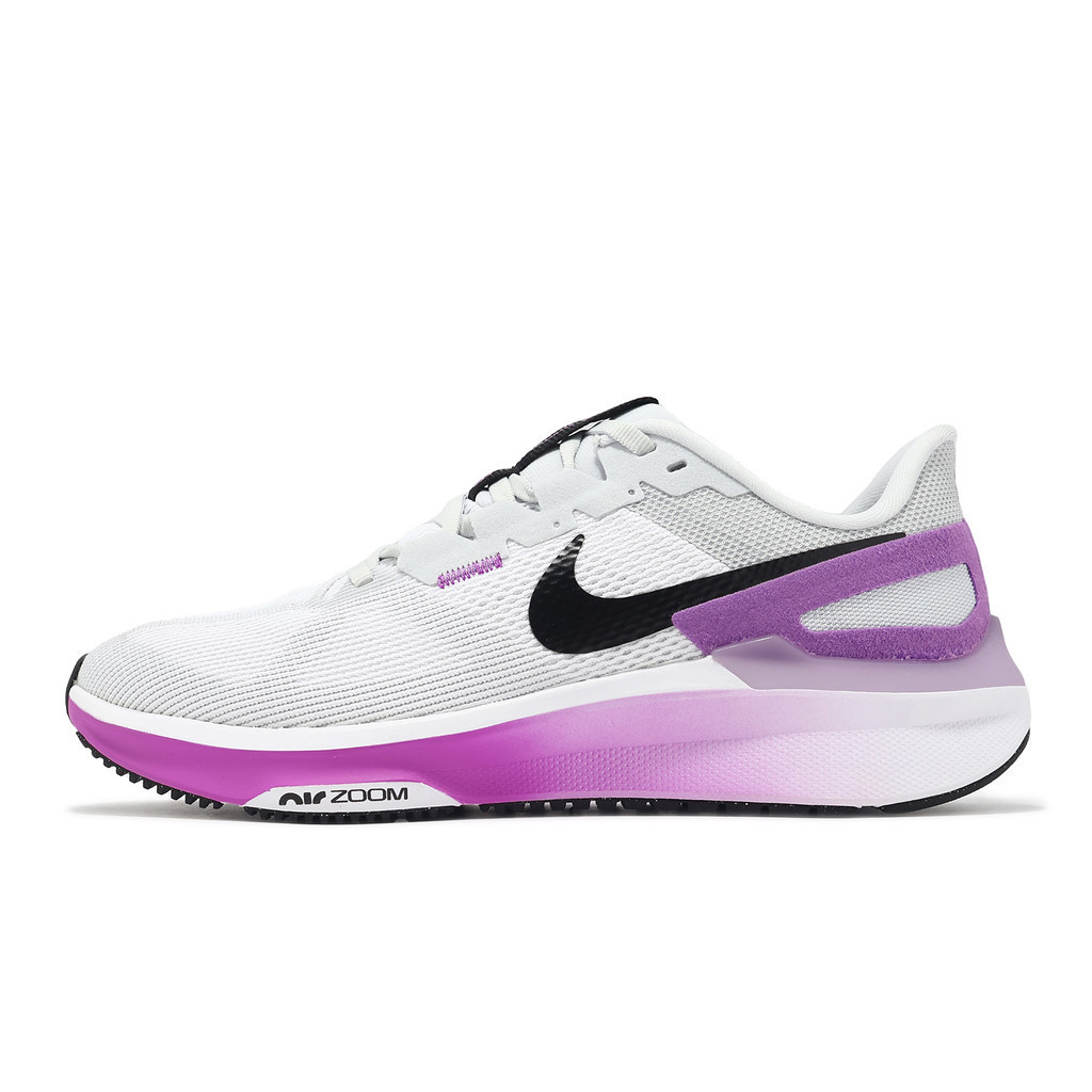 Nike 慢跑鞋 Wmns Air Zoom Structure 25 女鞋 白 紫 [ACS] DJ7884-100