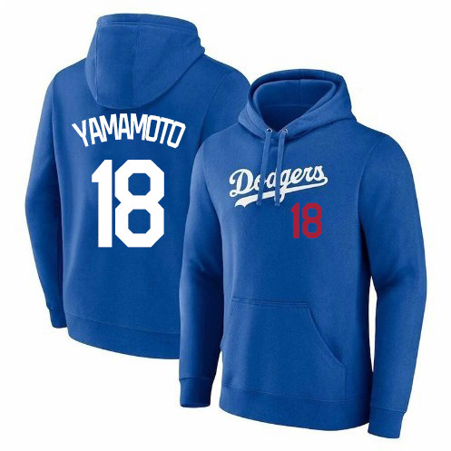 MLB Dodgers Yamamoto 18# 長袖 連帽衫【S-3XL】 山本由伸 洛杉磯道奇隊 帽T