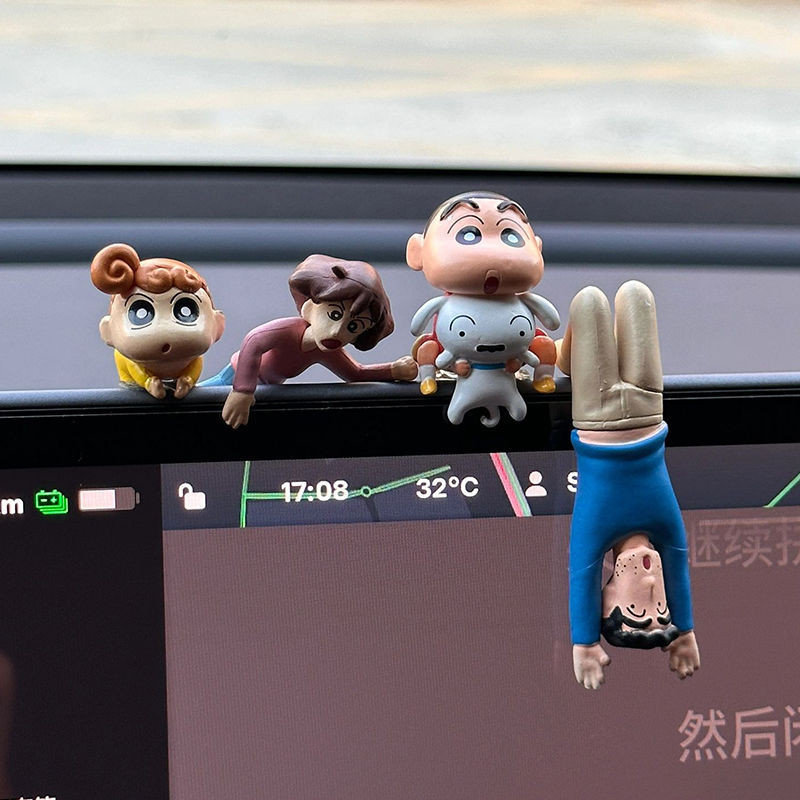 蠟筆小新車用飾品特斯拉賓士汽車螢幕中控臺擺件男生新款車內飾品