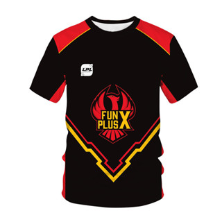 Fpx 電競俱樂部英雄聯盟 PlayerUnknown RNG Team 短袖夏季上衣 T 恤