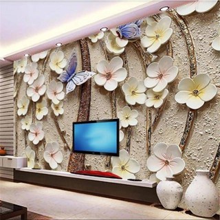 用於家居裝飾、客廳、沙發、電視背景的定制 3D 蝴蝶壁紙
