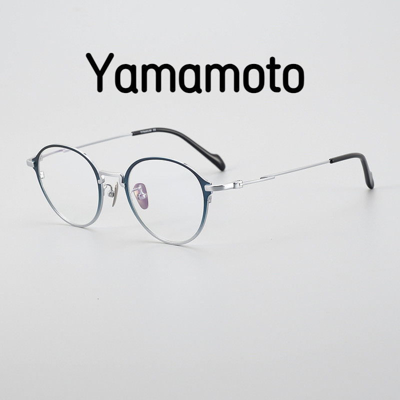 【TOTU眼鏡】山本耀司Yamamoto 男女潮流百搭純鈦橢圓全框近視眼鏡框架Y0046-1 配有度數片