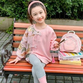 清倉特價⚡ 女童套裝 春秋季2025新款洋氣時髦女寶寶新中式國風兒童初秋裝衣服