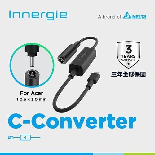 台達Innergie C-Converter(Acer)Tip對USB-C 充電連接器/轉換器