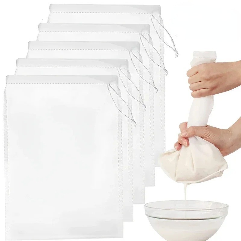 豆漿過濾袋堅果茶咖啡油酸奶過濾網網廚房可重複使用尼龍過濾器