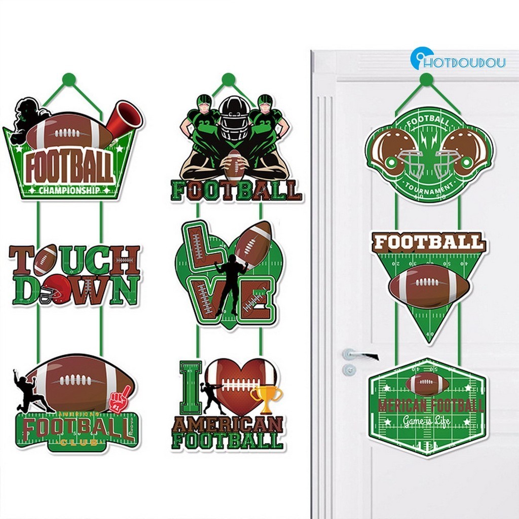超級碗Super Bowl主題橄欖球圖案紙質門掛派對裝飾吊飾