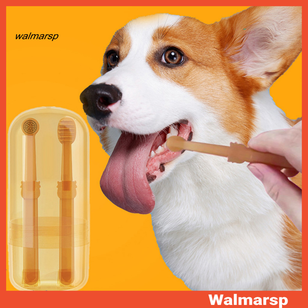 [WMP] 牙科套件專業寵物牙齒軟矽膠寵物牙刷帶儲物盒牙齒刷貓狗寵物用品健康口腔護理