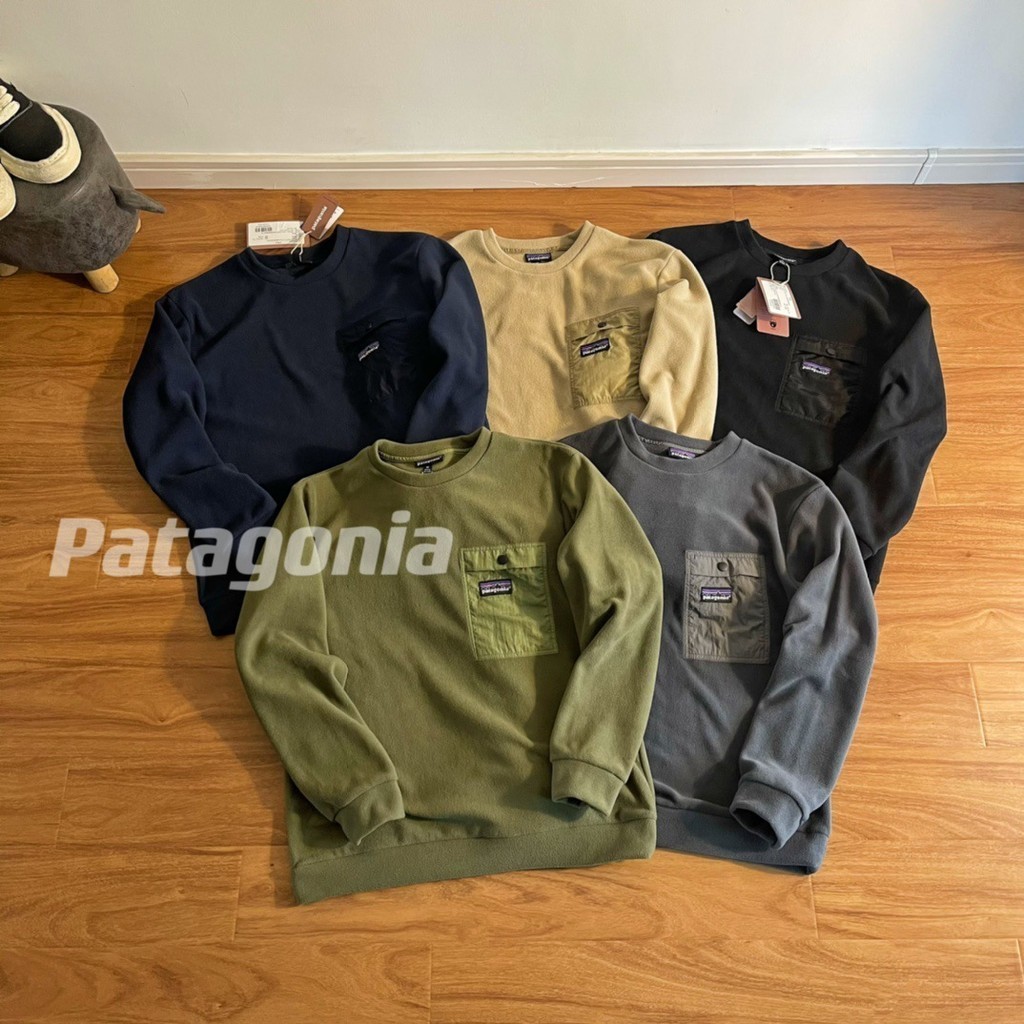 I71R Patagonia  P-6 R1 Air Crew戶外小標搖粒絨圓領按扣口袋大學T40225