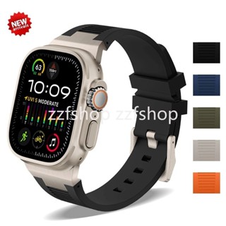 質感好橡膠錶帶 適用蘋果手錶 Apple Watch Ultra2 49mm運動膠帶S9 8 7 45mm6 5 Se