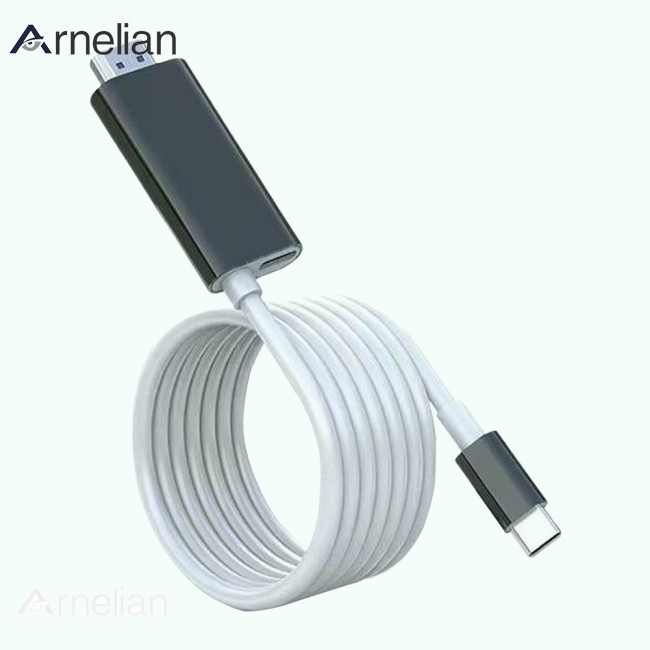 Arnelian 4k c 型轉 Hdmi 兼容高清投影線 Usb-c 轉 PD 55w 手機平板電腦快速充電線