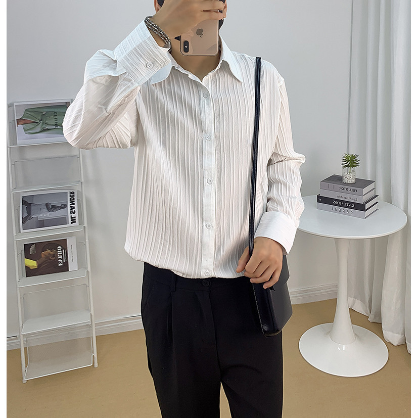 610A-3 -CS146-P59男士長袖休閒襯衫 潮流素色上衣襯衫 韓版衣服