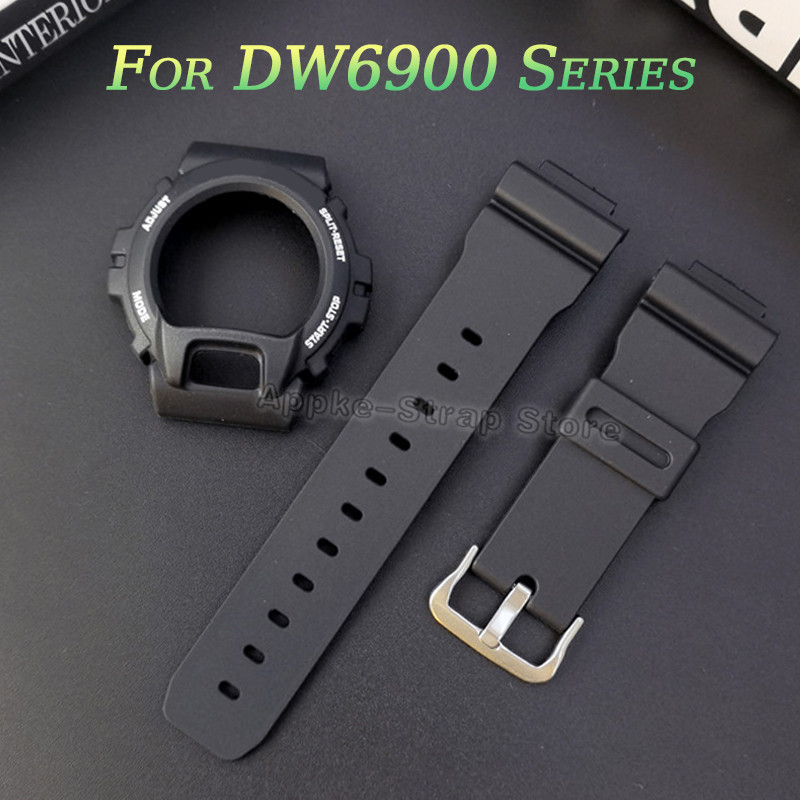 橡皮筋兼容 Goakshock DW6900 矽膠表圈錶帶,適用於 GW6900 ciasoak correa 保護套,