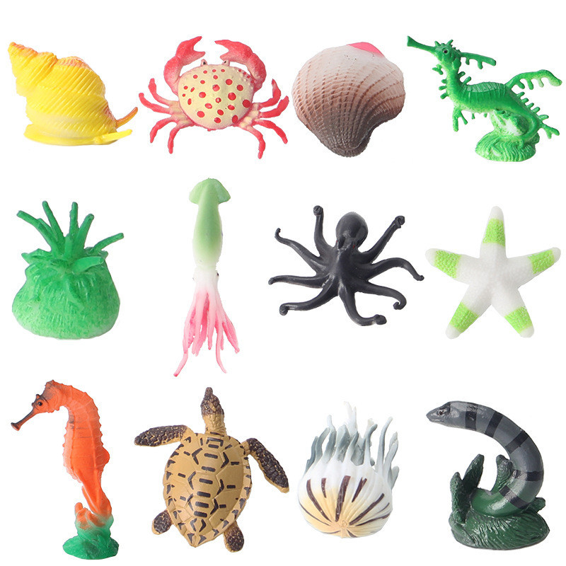 模型魚類海底小玩具迷你龍蝦螃蟹動物 海洋海星跨境兒童仿真