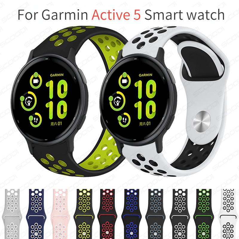 20 毫米矽膠錶帶適用於 Garmin Active 5 智能手錶運動手錶錶帶