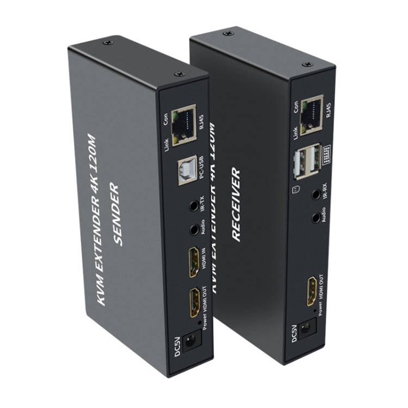 4k 120M HDMI 轉 Rj45 Cat5e Cat6 以太網電纜延長器視頻轉換器支持 3.5 毫米音頻輸出 US